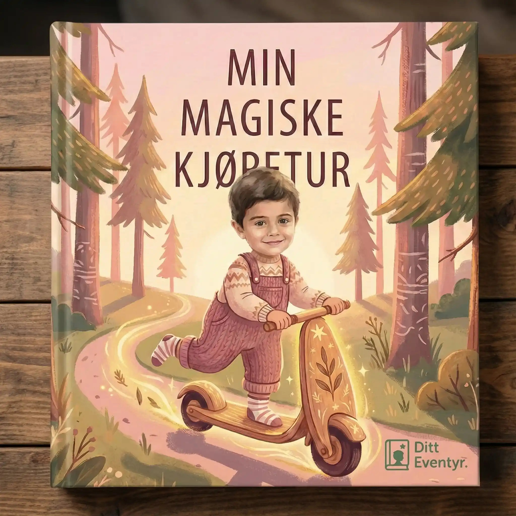 Eksempel på en innbundet personlig barnebok fra Ditt Eventyr